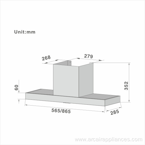 T-shape Chimney Cooker Hood